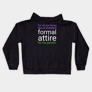 Formal Attire - Purple over Green Kids Hoodie